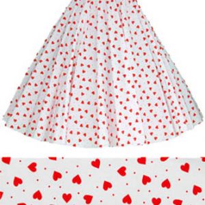Childs Wht / Red Hearts Print  Skirt