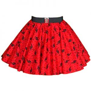 Childs Red Flamingos Print Circle Skirt