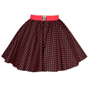 Childs Black / Red 7mm Polkadot Circle Skirt