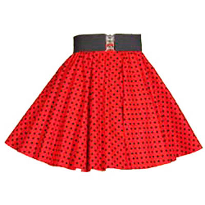 Childs Red / Black 7mm Polkadot Circle Skirt