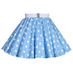 Childs Light Sky Blue / White PD Circle Skirt
