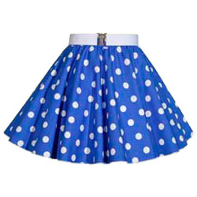 Childs Royal Blue / White Polkadot Circle Skirt Ideal Dancewear Outfit