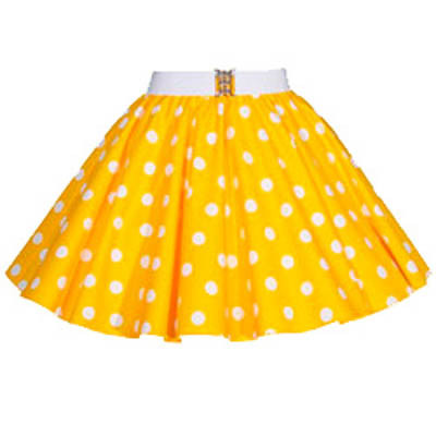 Childs Yellow / White Polkadot Circle Skirt Ideal Dancewear Outfit
