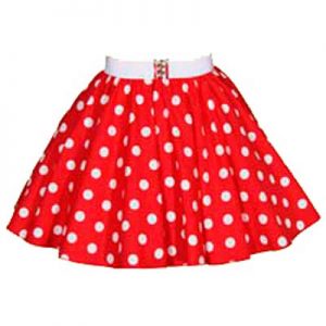Childs Red / White PD Circle Skirt