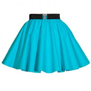 Sale – 16″ Plain Peacock Blue  Circle Skirt (XSmall)