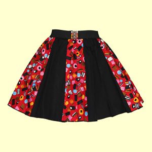 Allsorts Print & Plain Black Panel Skirt