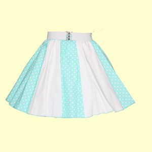 Mint/White 7mm PD & Plain White Panel Skirt