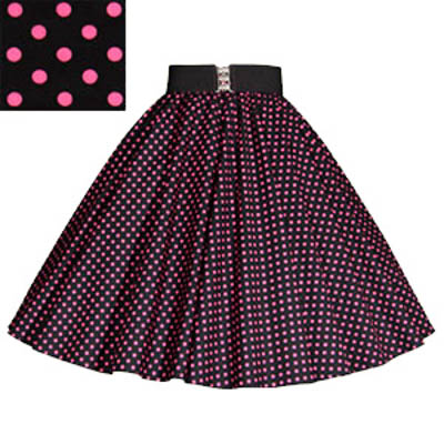 Black /Pink 7mm Polkadot Circle Skirt Ideal Dancewear Outfit