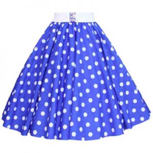 Royal Blue / White Polkadot Circle Skirt