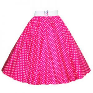 Cerise Pink / White 7mm Polkadot Circle Skirt