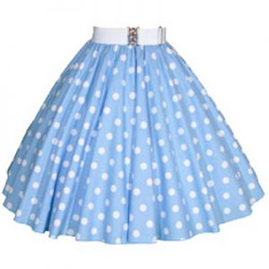 Light Sky Blue / White Polkadot Circle Skirt