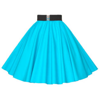 Plain Peacock Blue Circle Skirt. Rock n Roll Dancewear Outfit