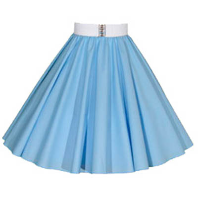 Plain Light Blue Circle Skirt. Rock n Roll Dancewear Outfit