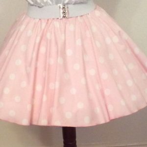 Childs Pale Pink / White PD Circle Skirt