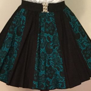 Jade Lace & Plain Black Panel Skirt