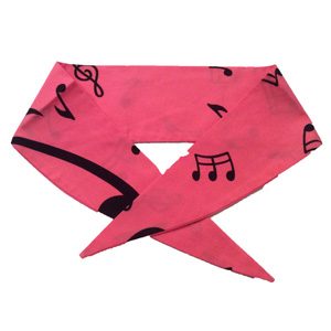 Pink with Black Music Notes Neckerchief