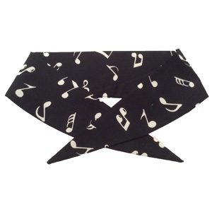 Black with small White Music Notes Neckerchief