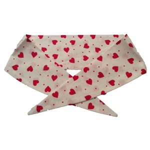White with Red Hearts Neckerchief