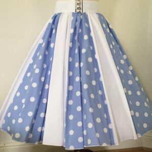 Light Sky Blue snd White PD / Plain White Panel Skirt