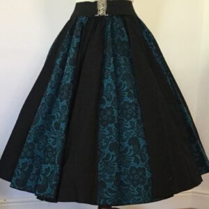 Jade Lace / Plain Black Panel Skirt
