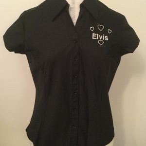 Ready Embroidered Cap Sleeved Black Blouse (Size 14)