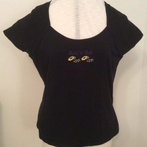 Ready Embroidered Black Scoop Necked T-Shirt (Size 20/22)