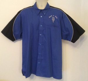 Ready Embroidered 185 Black / Blue Shirt (Size Large)