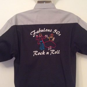 Ready Embroidered 175 Black / Gray Shirt(Size Large)
