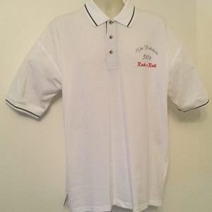 Ready Embroidered Mens White/ Navy Polo Shirt (Size XLarge)