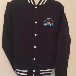 Unisex College Sweatshirt Jacket  Navy/ White(Small)