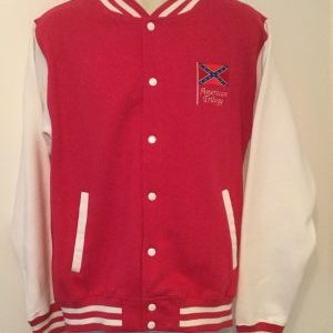 Unisex Varsity Sweatshirt Jacket  Pink/ White (Large)